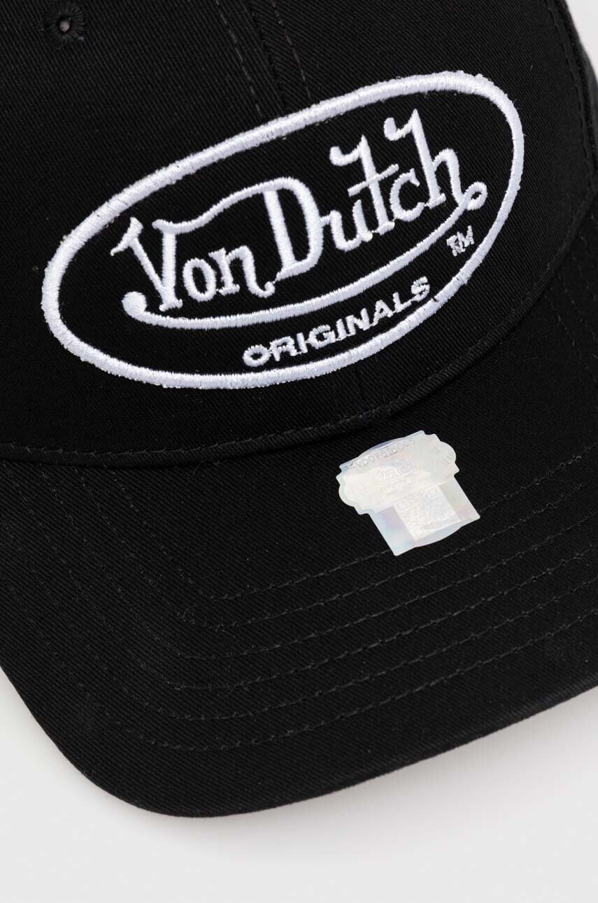 Бавовняна бейсболка Von Dutch колір чорний з аплікацією