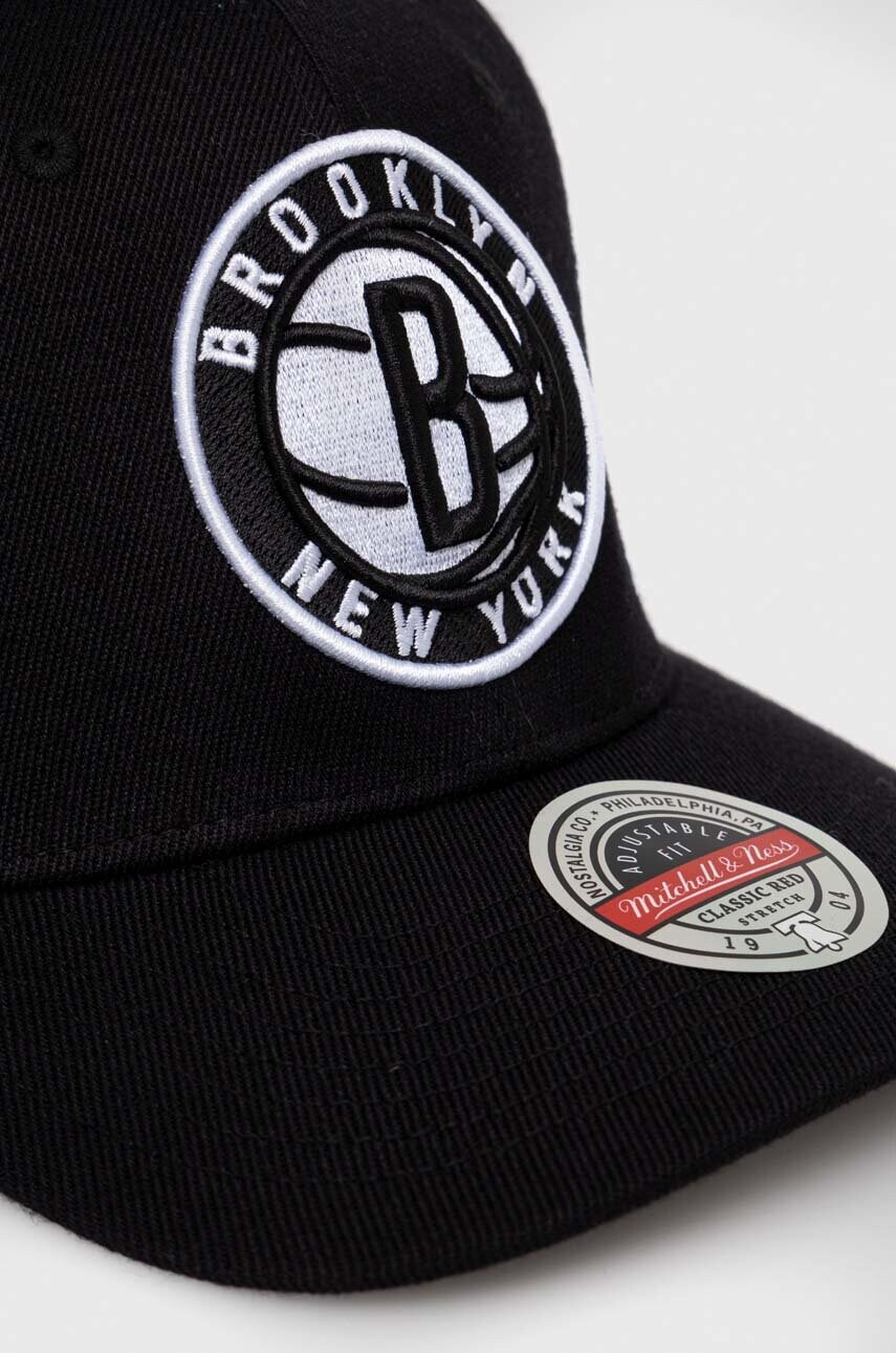 Кепка з домішкою вовни Mitchell&Ness Brooklyn Nets колір чорний з аплікацією