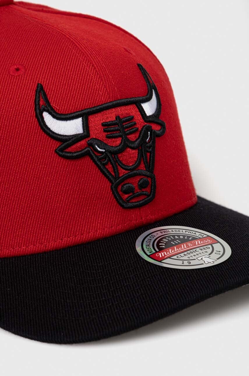Кепка з домішкою вовни Mitchell&Ness Chicago Bulls колір червоний з аплікацією