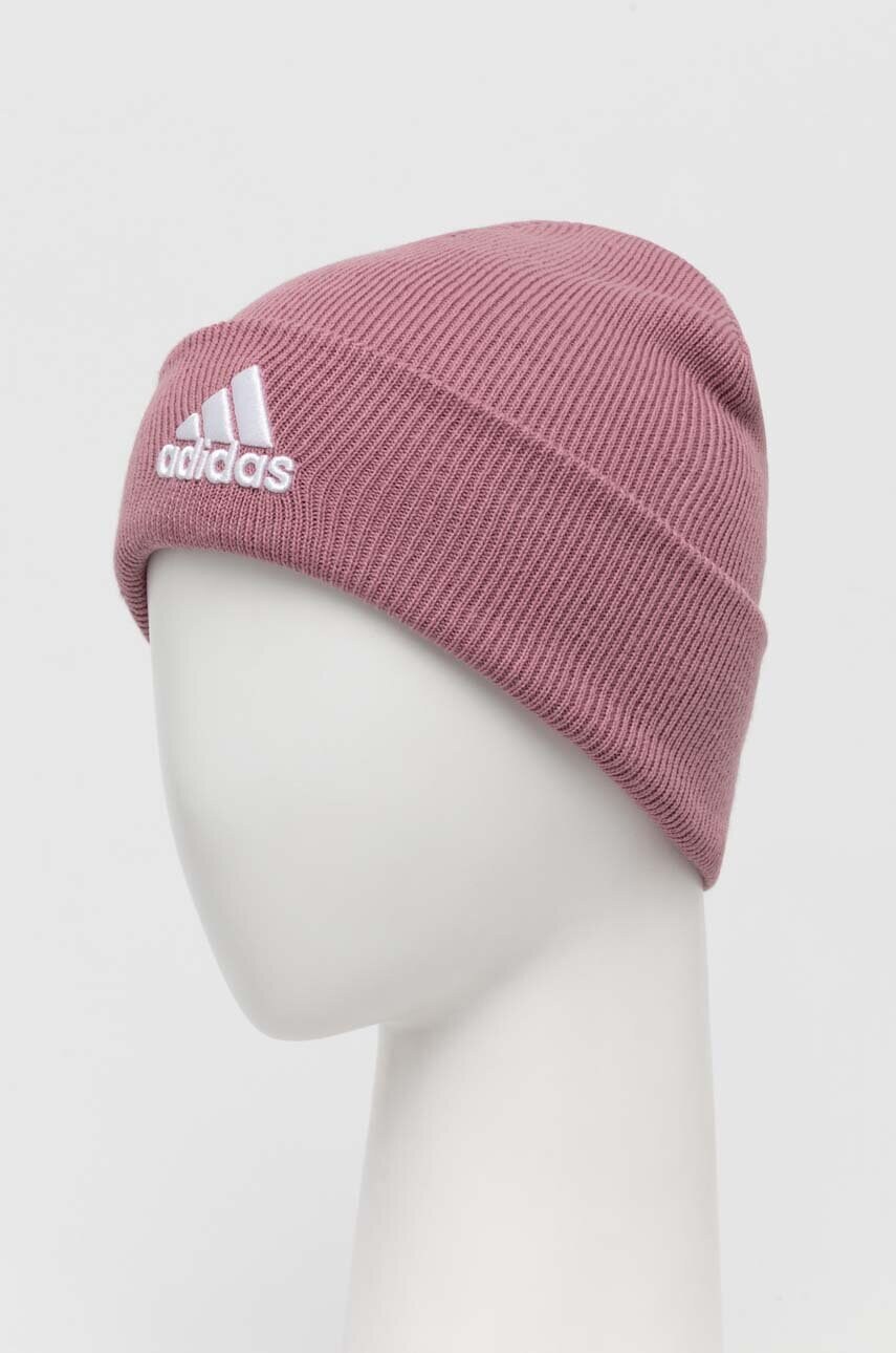 Шапка adidas Performance колір рожевий з товстого трикотажу