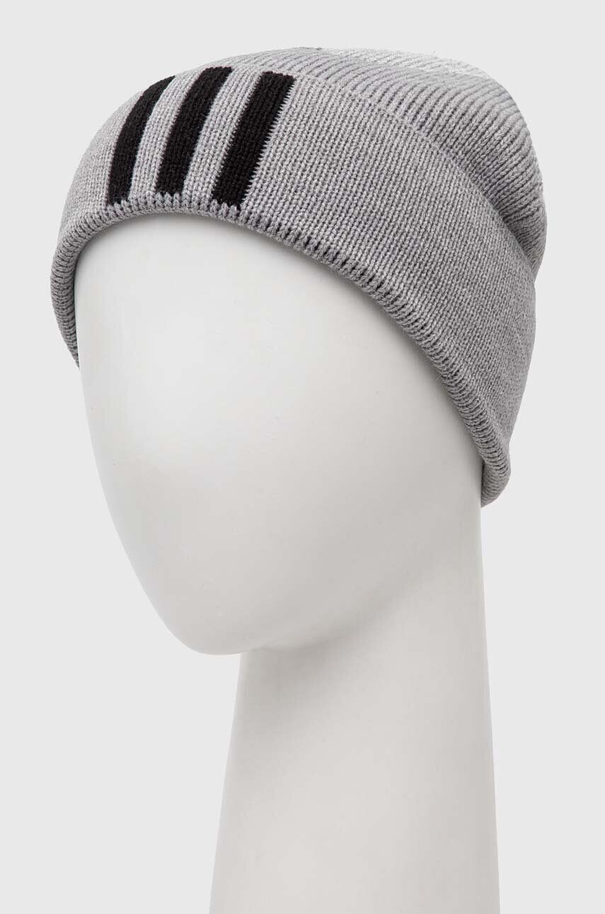 Шапка adidas Performance колір сірий з тонкого трикотажу
