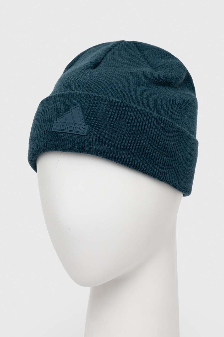 Вовняна шапка adidas Performance колір зелений вовна