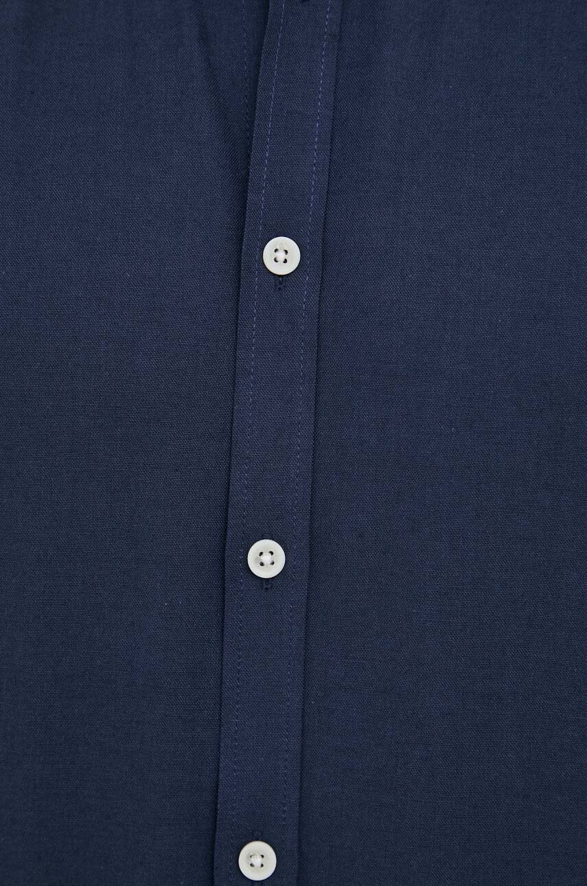 Сорочка Lindbergh чоловіча колір синій slim комір button-down
