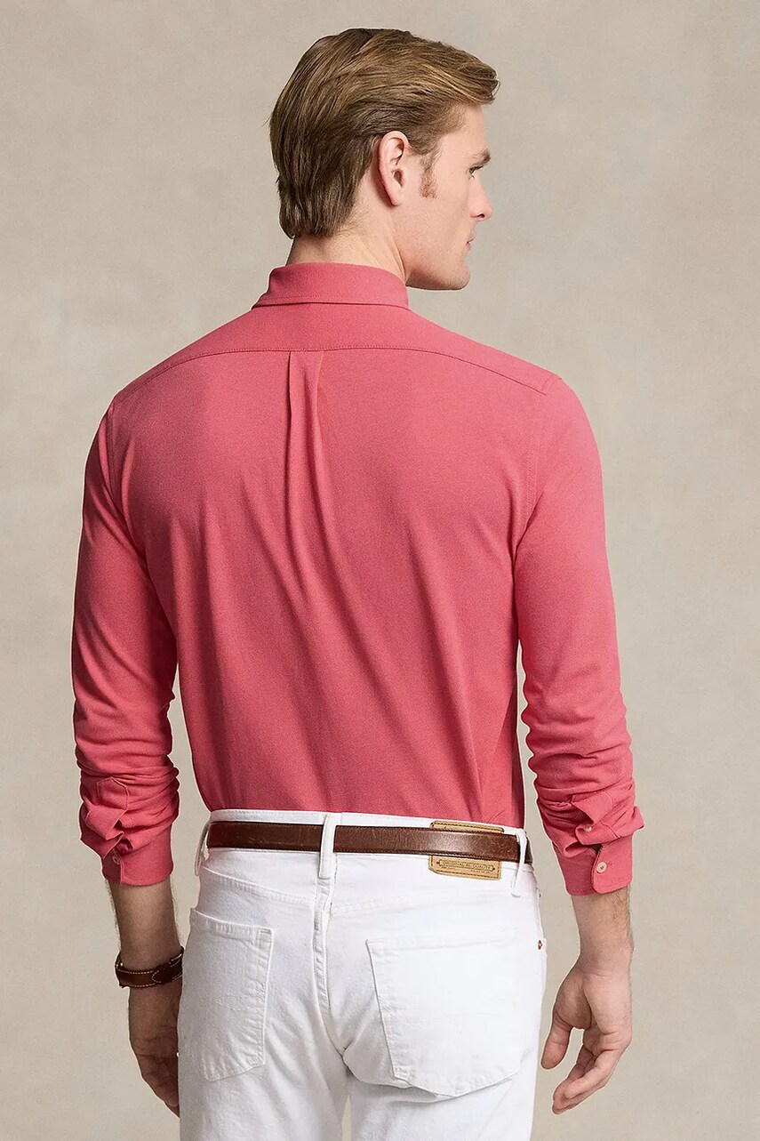 Бавовняна сорочка Polo Ralph Lauren чоловіча колір чорний regular комір button-down 710654408