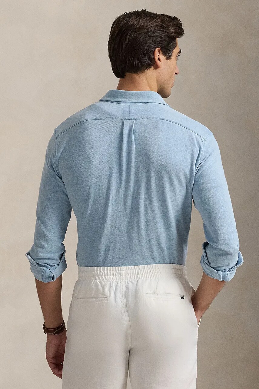 Бавовняна сорочка Polo Ralph Lauren чоловіча regular комір button-down 710654408