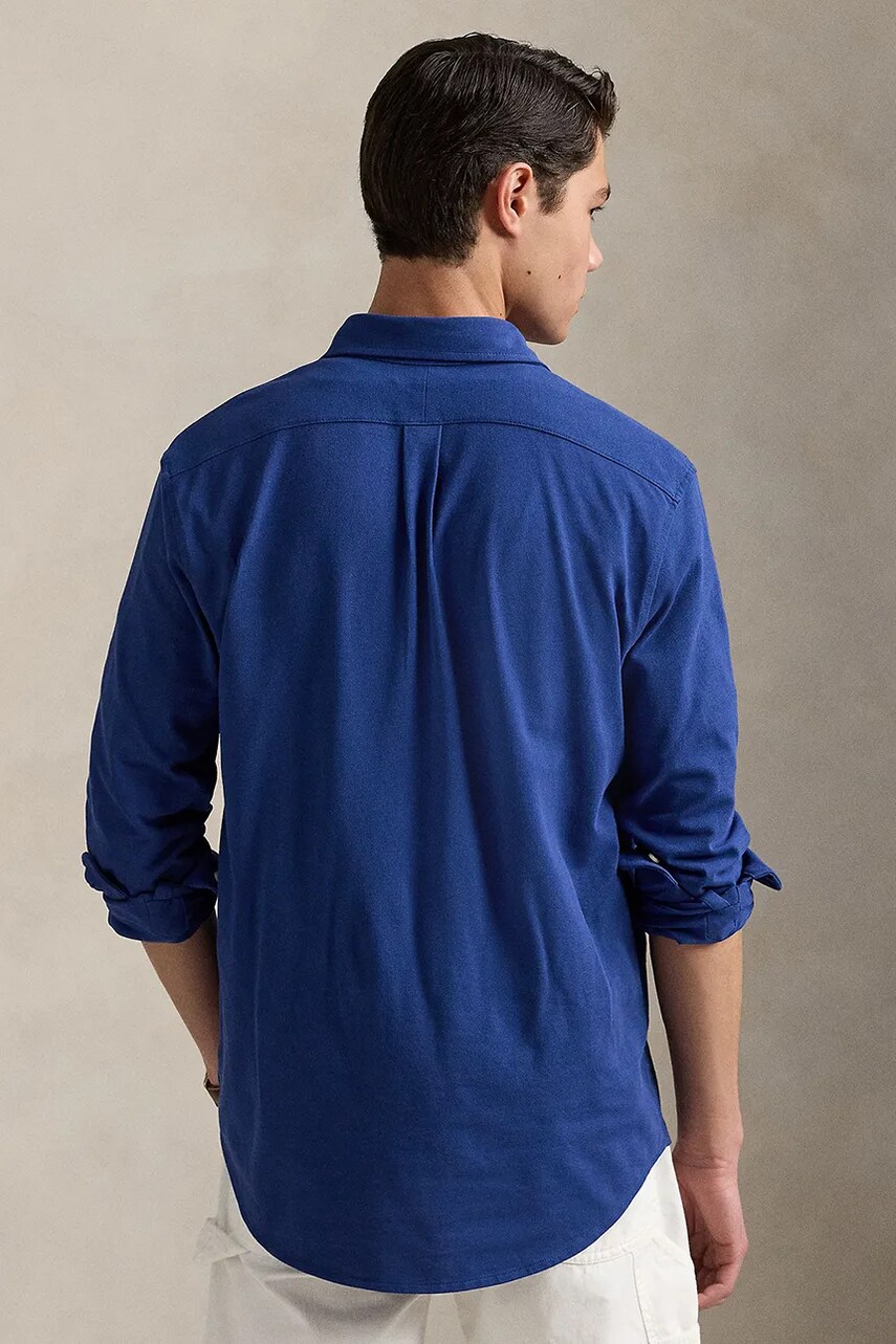 Бавовняна сорочка Polo Ralph Lauren чоловіча колір чорний regular комір button-down 710654408
