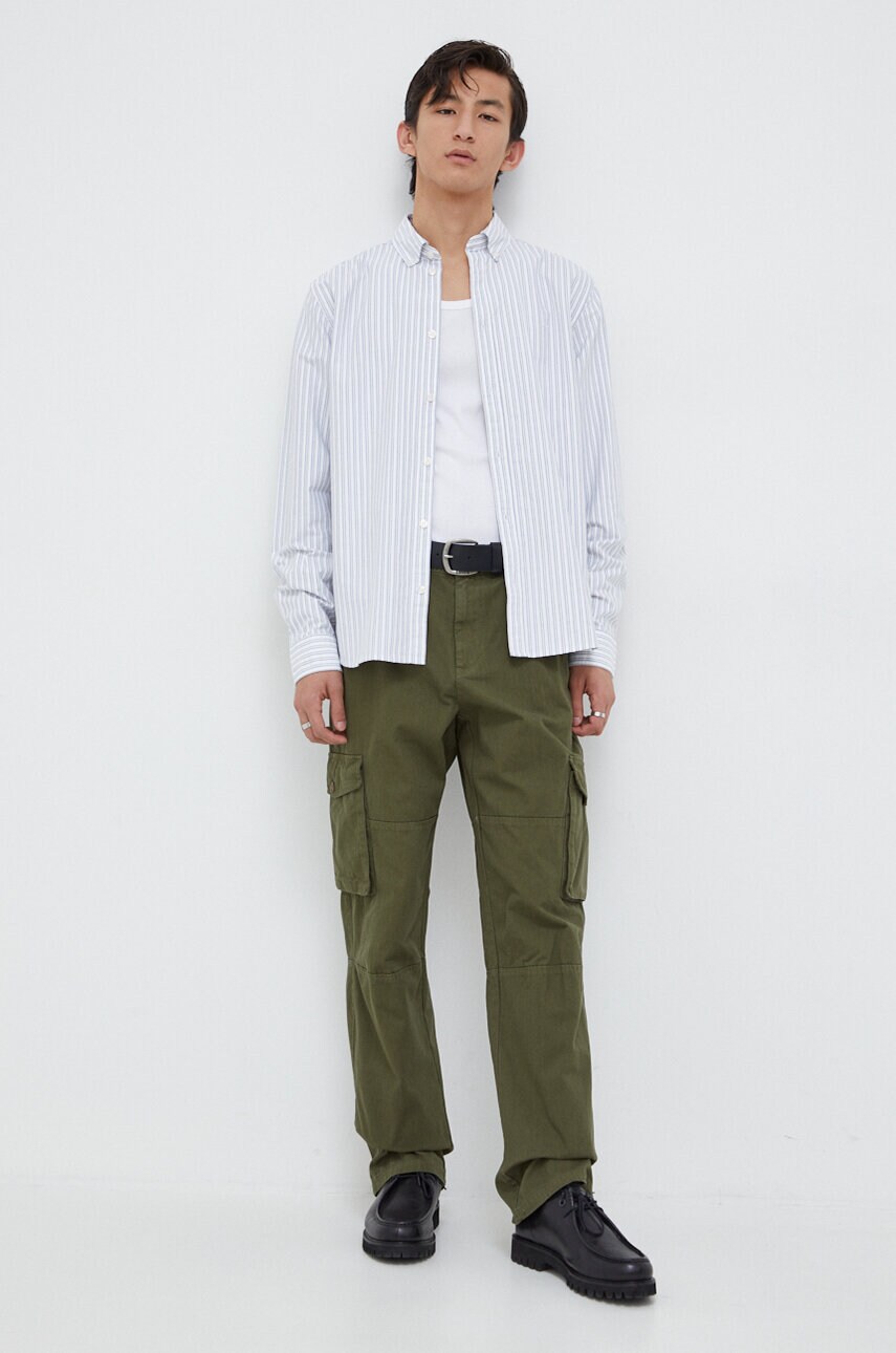 Сорочка Les Deux чоловіча колір бірюзовий regular комір button-down