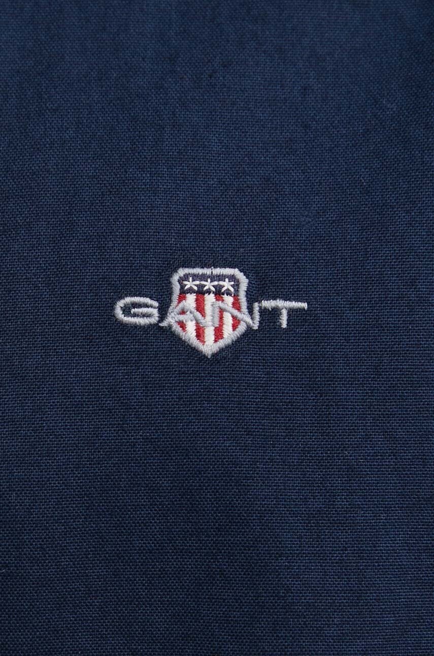Бавовняна сорочка Gant чоловіча колір синій slim комір button-down