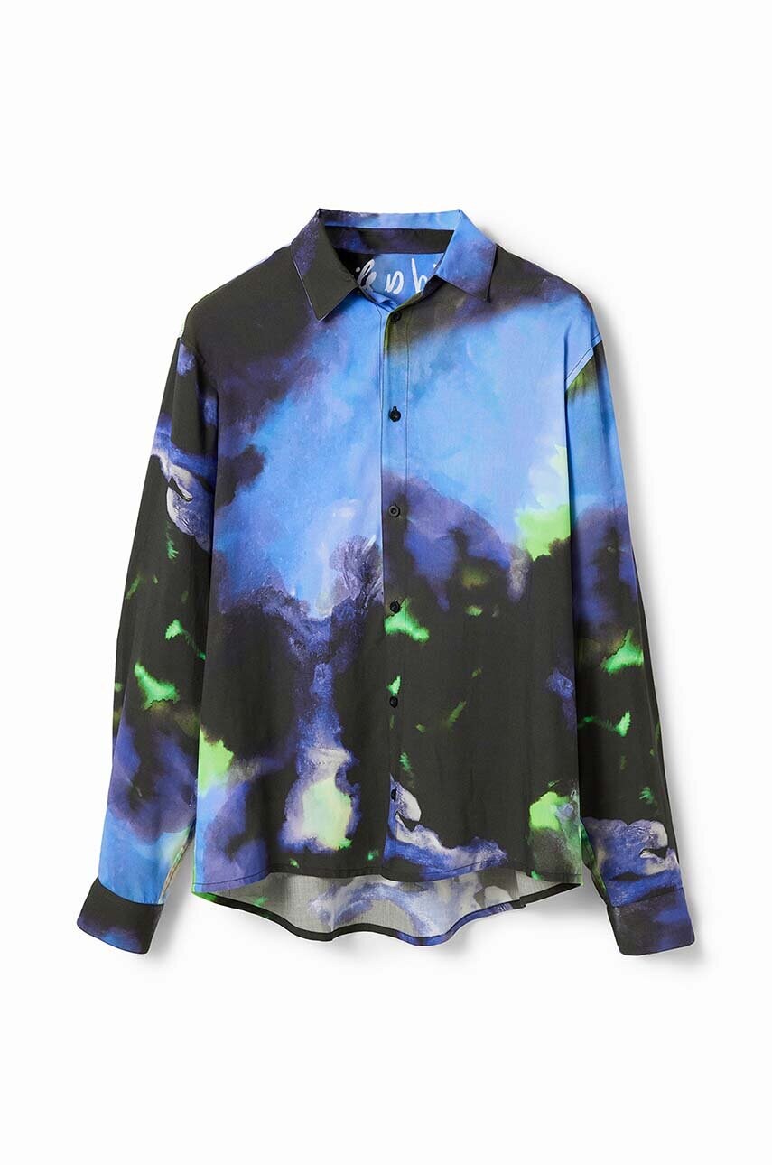 Сорочка Desigual чоловіча колір чорний regular класичний комір
