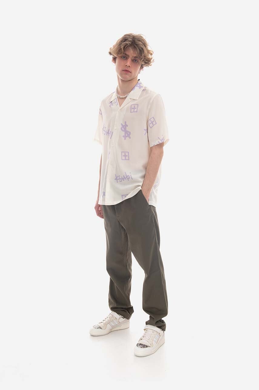 Сорочка KSUBI чоловіча колір білий regular MPS23SH001-white