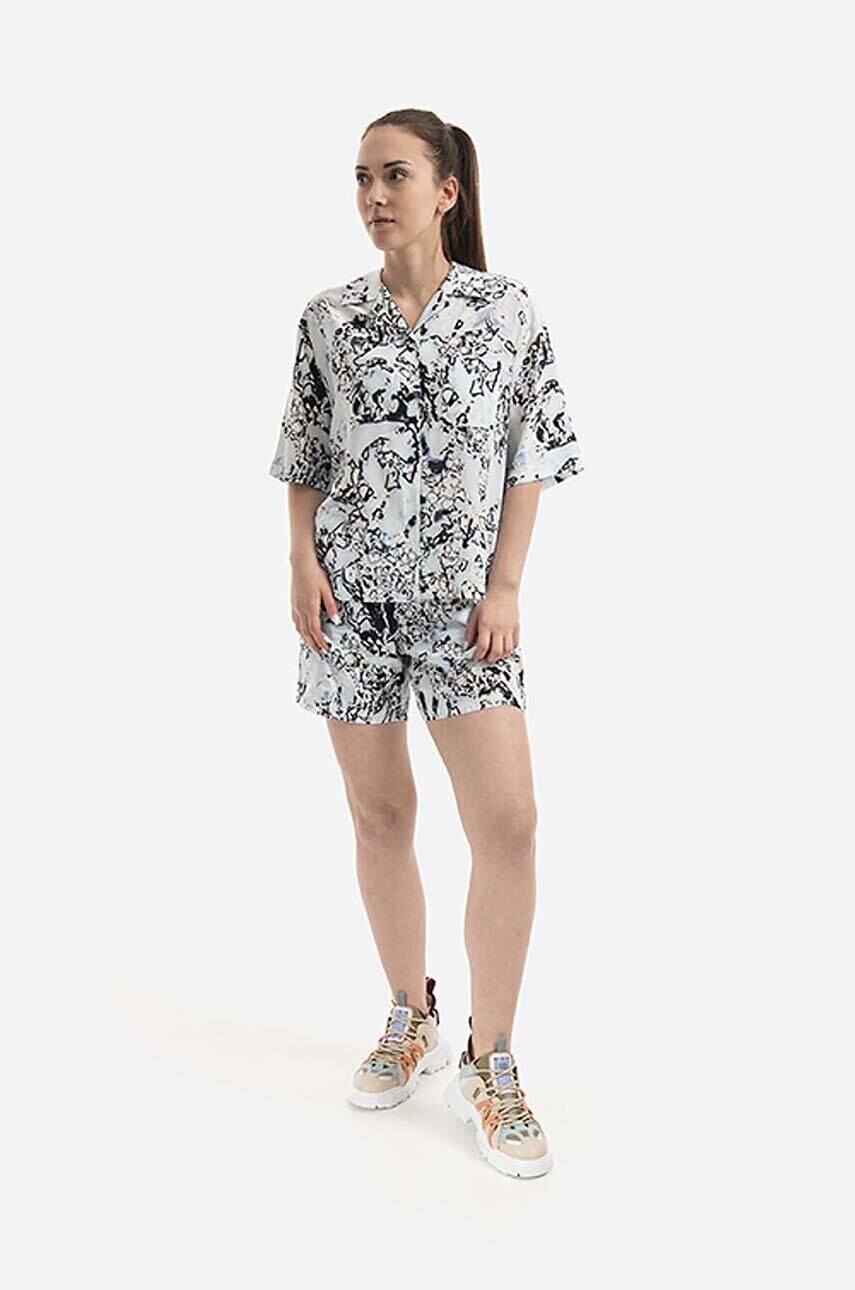 Шовкова сорочка MCQ Allover regular класичний комір 668283RSB064138-BLUE