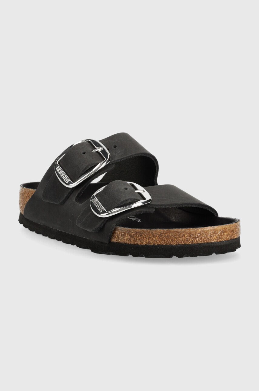 Шкіряні шльопанці Birkenstock ARIZONA BIG BUCKLE жіночі колір чорний 1011074