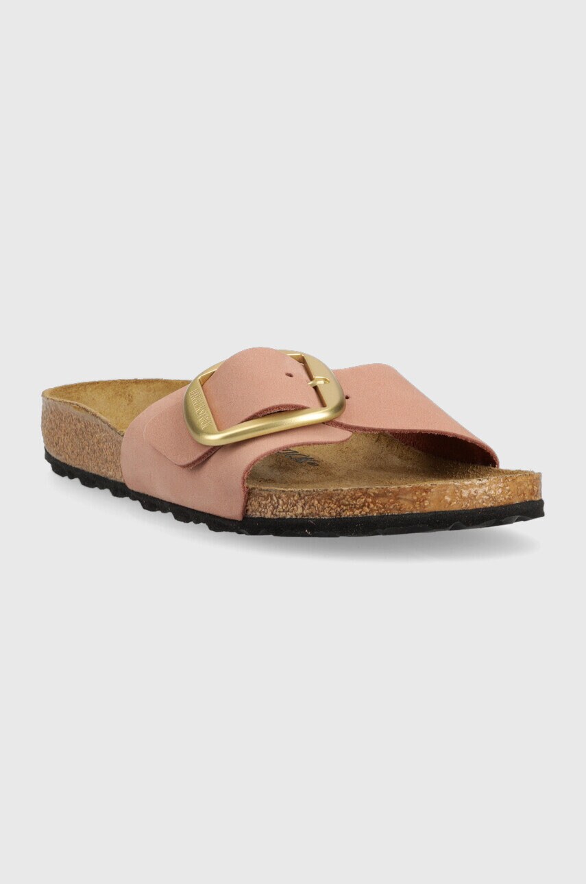 Шкіряні шльопанці Birkenstock Madrid Big Buckle жіночі колір рожевий 1024039