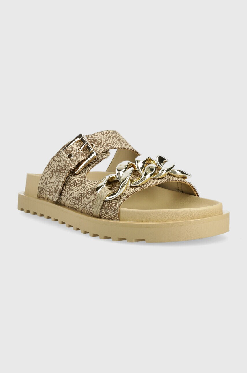 Шльопанці Guess FATEMA2 жіночі колір бежевий FL6FT2 FAL03