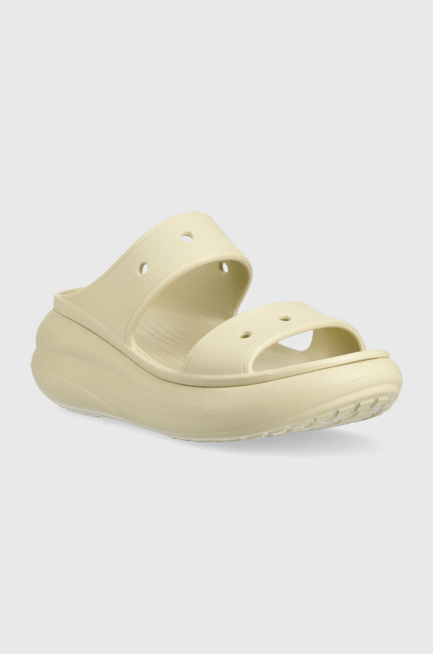Шльопанці Crocs CLASSIC CRUSH SANDAL жіночі колір бежевий на платформі 207670.2Y2-2Y2