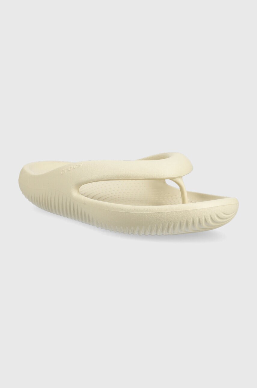 В'єтнамки Crocs Mellow Flip жіночі колір бежевий на плоскому ходу 208437