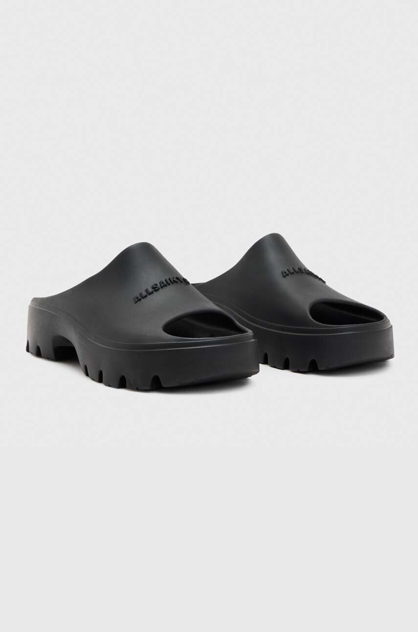 Шльопанці AllSaints Eclipse Flatform жіночі колір чорний на платформі WF560Y