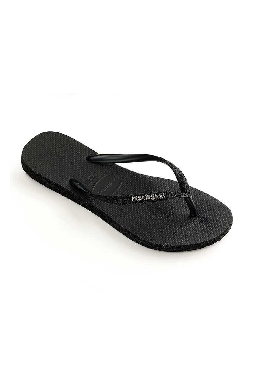 В'єтнамки Havaianas SLIM SPARKLE II жіночі колір чорний на плоскому ходу 4146093.0090