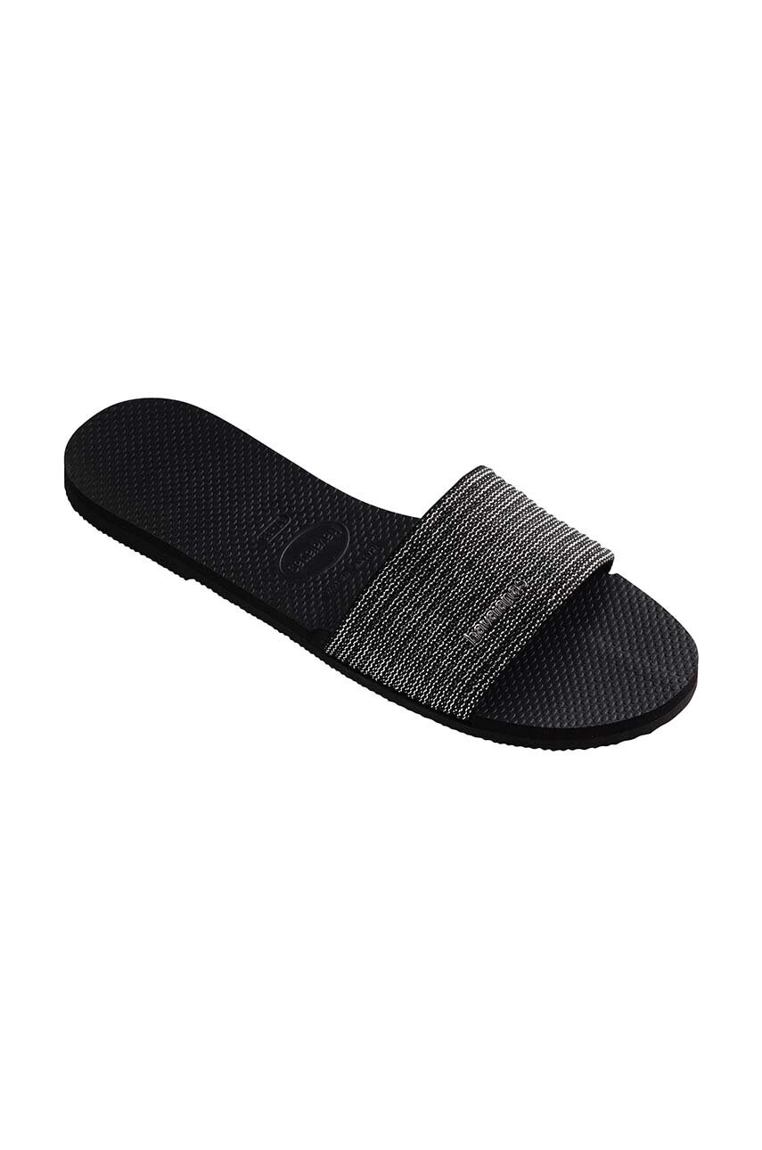 Шльопанці Havaianas YOU MALTA METALLIC жіночі колір чорний 4147312.0090