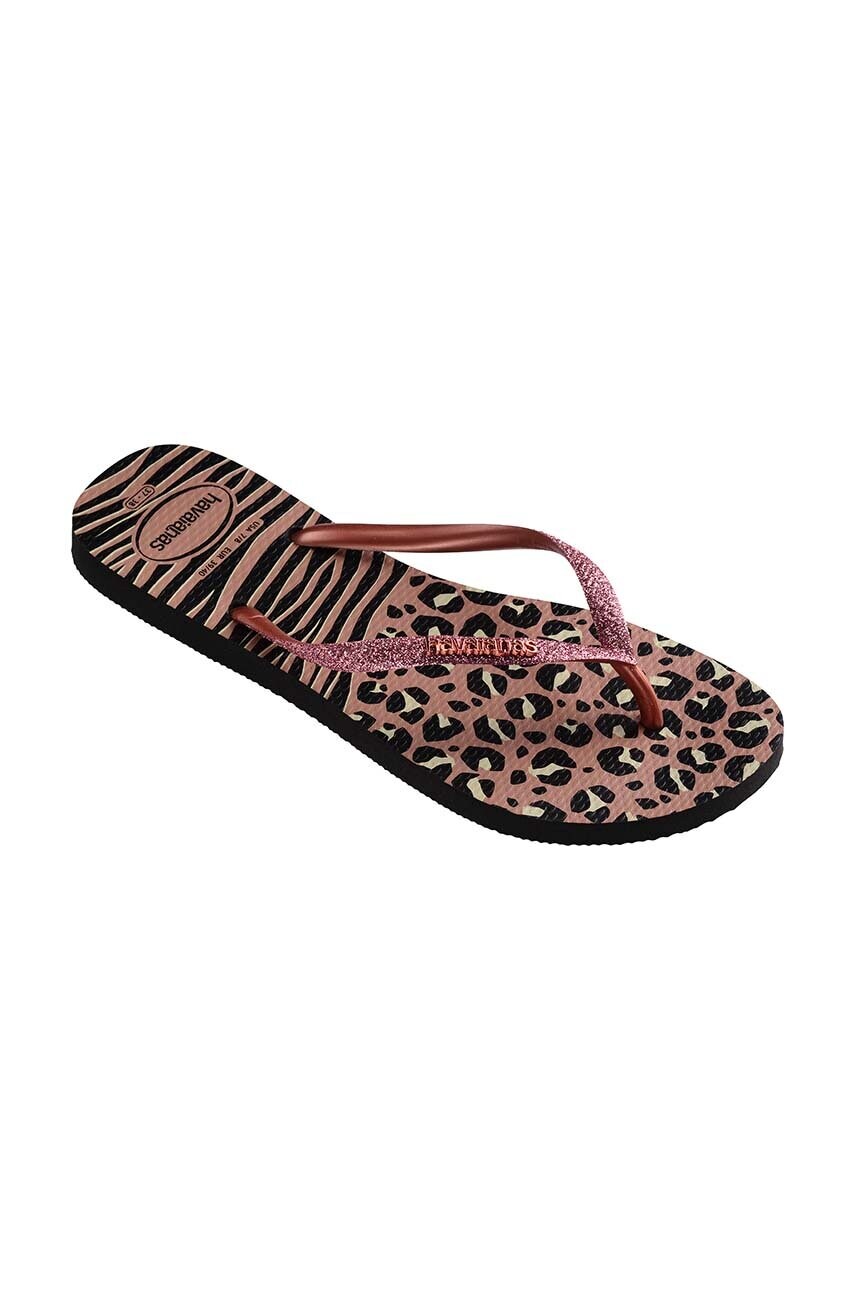 В'єтнамки Havaianas SLIM ANIMALS жіночі колір чорний на плоскому ходу 4147964.1924