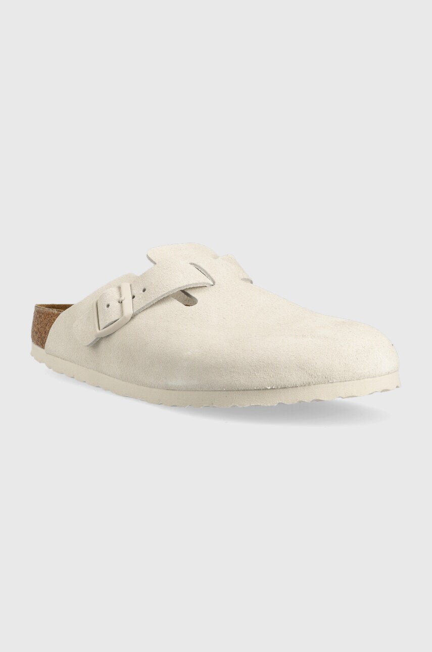 Замшеві шльопанці Birkenstock Boston жіночі колір білий Boston