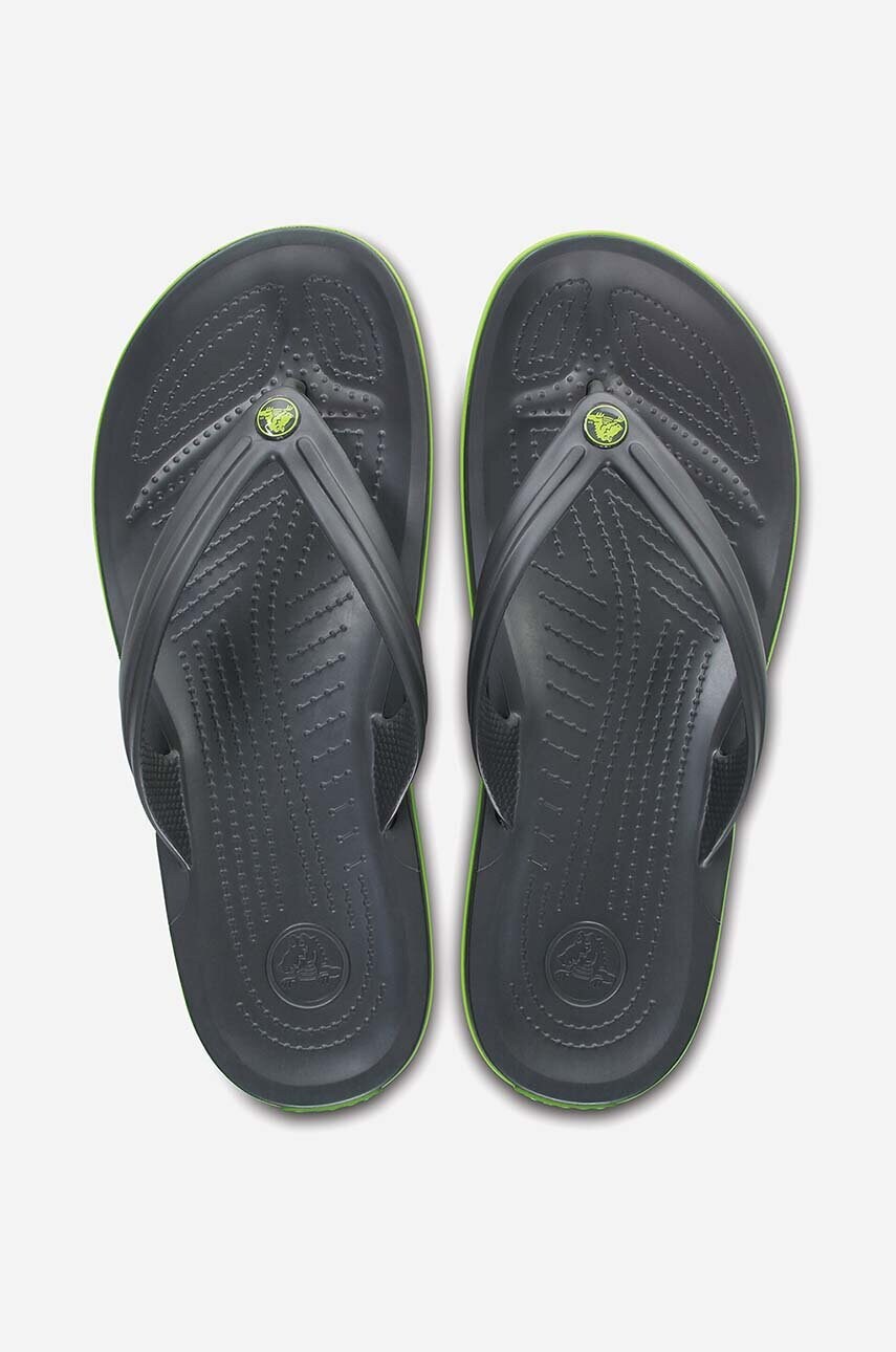 В'єтнамки Crocs Flip жіночі колір сірий на плоскому ходу 11033.GRAPHITE.VOLT-GRAPH