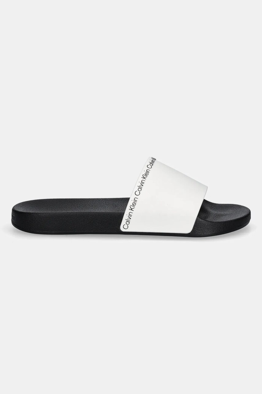 Шльопанці Calvin Klein POOL SLIDE RUBBER чоловічі колір білий HM0HM00981
