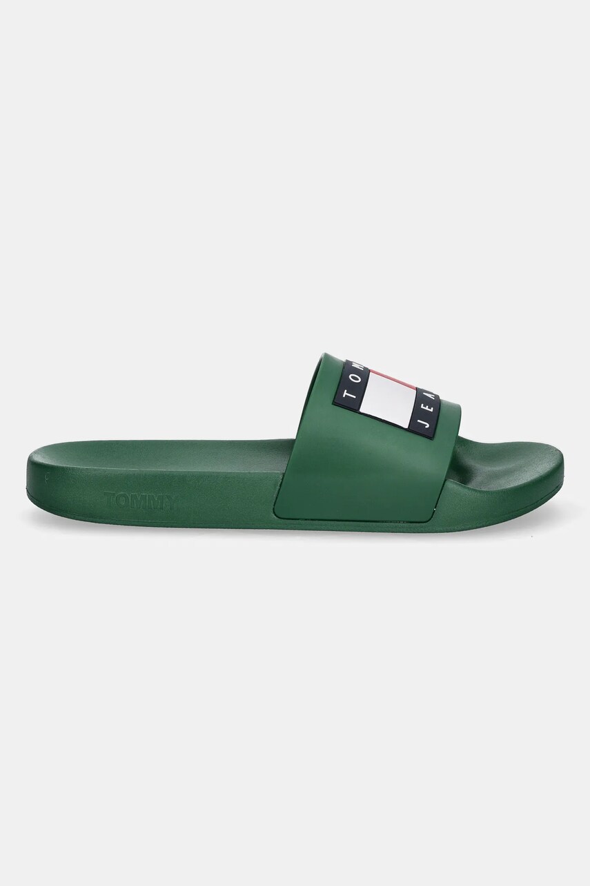 Шльопанці Tommy Jeans POOL SLIDE ESS чоловічі колір зелений EM0EM01191