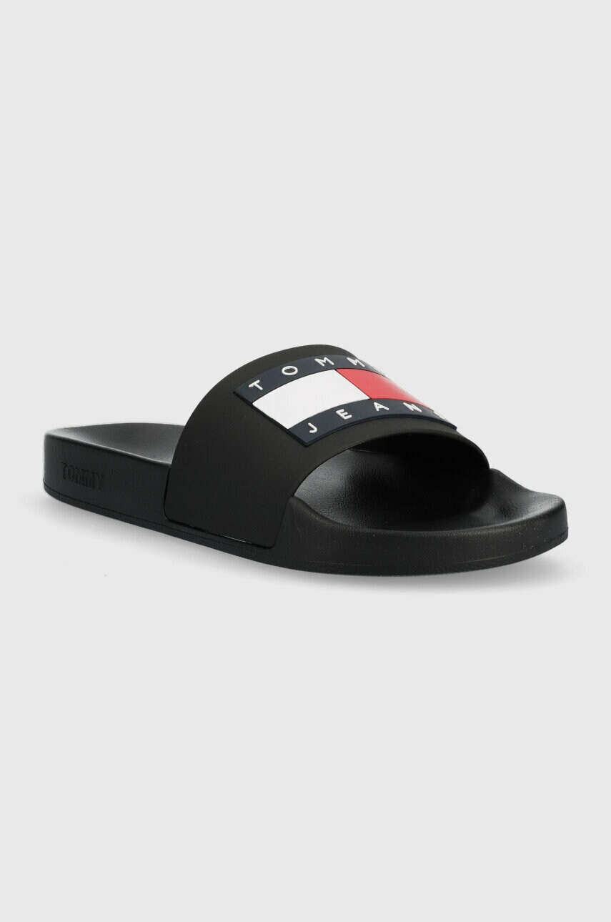 Шльопанці Tommy Jeans POOL SLIDE ESS чоловічі колір чорний EM0EM01191