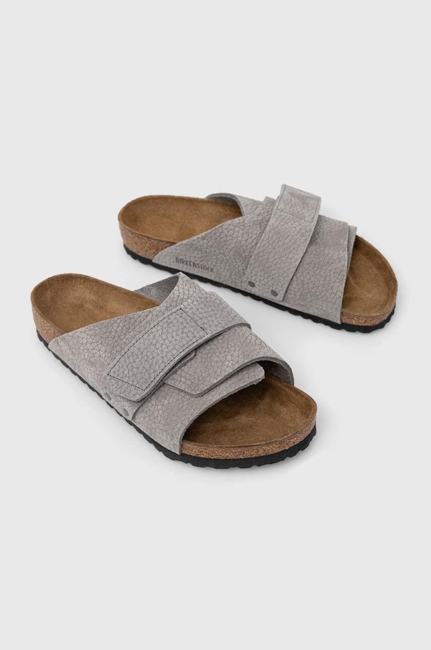 Замшеві шльопанці Birkenstock KYOTO чоловічі колір сірий 1024502