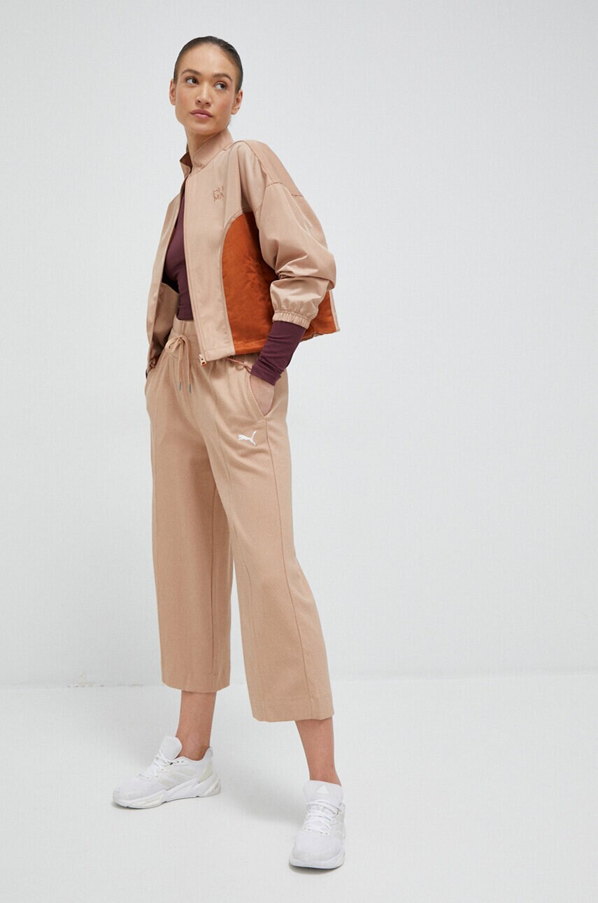 Куртка Puma жіноча колір коричневий перехідна oversize 538355-89