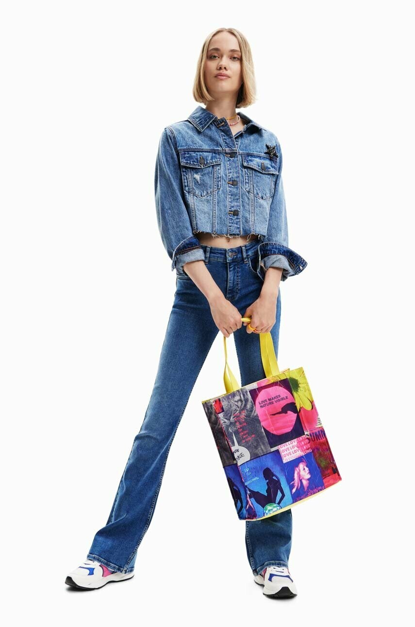 Дитяча джинсова куртка Desigual жіноча перехідна
