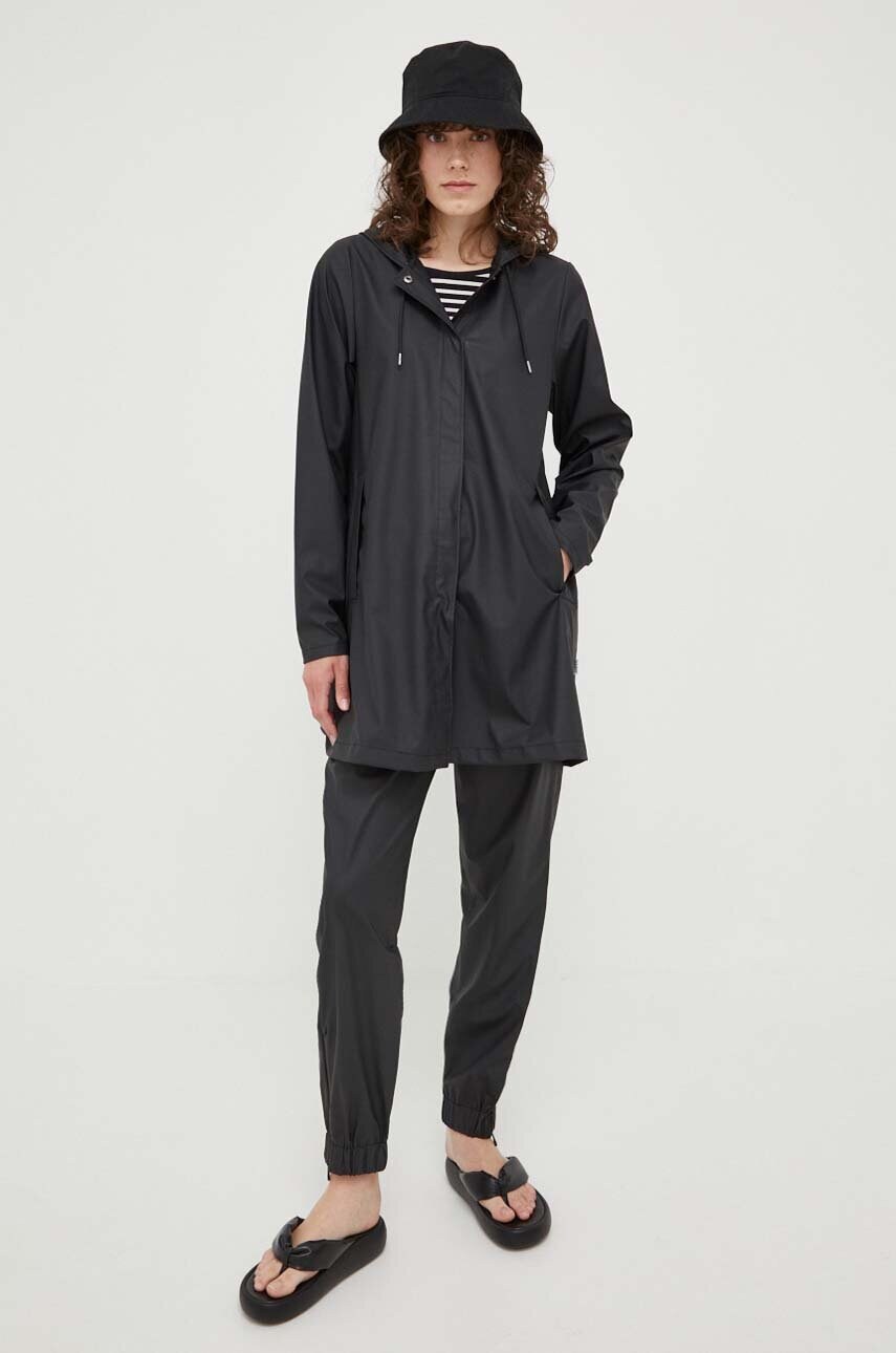Протидощова куртка Rains 18050 A-line W Jacket жіноча колір чорний перехідна 18050.01-01Black