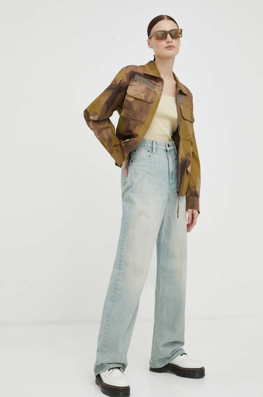 Куртка G-Star Raw жіноча колір зелений перехідна oversize
