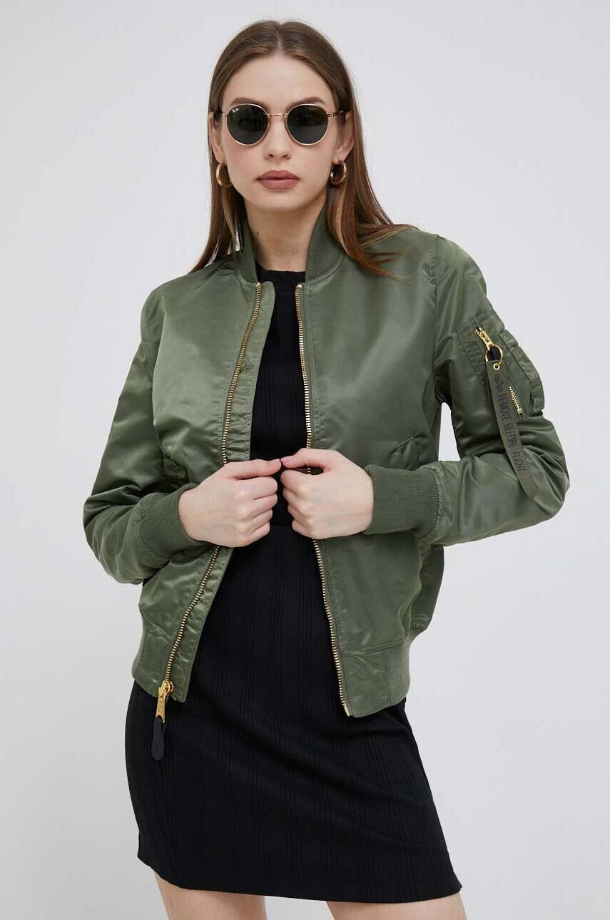 Куртка-бомбер Alpha Industries MA-1 VF LW WMN жіночий колір зелений перехідна