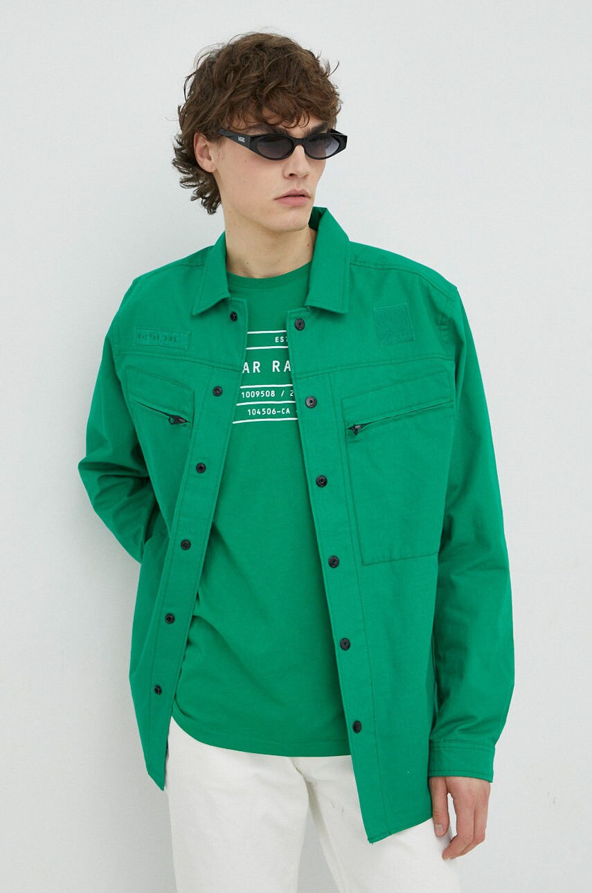 Куртка G-Star Raw чоловіча колір зелений перехідна oversize