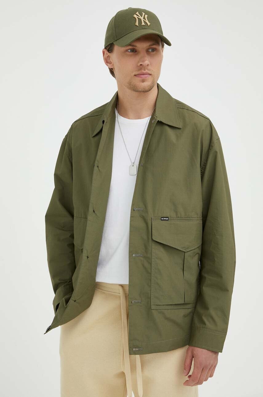 Куртка G-Star Raw чоловіча колір зелений перехідна oversize
