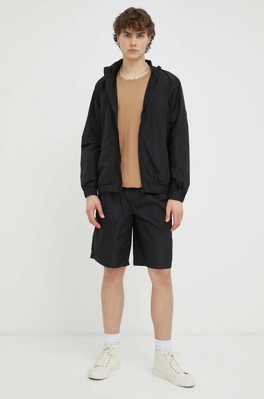 Дощовик Rains 18900 Track Jacket колір чорний перехідна oversize 18900.01-01Black