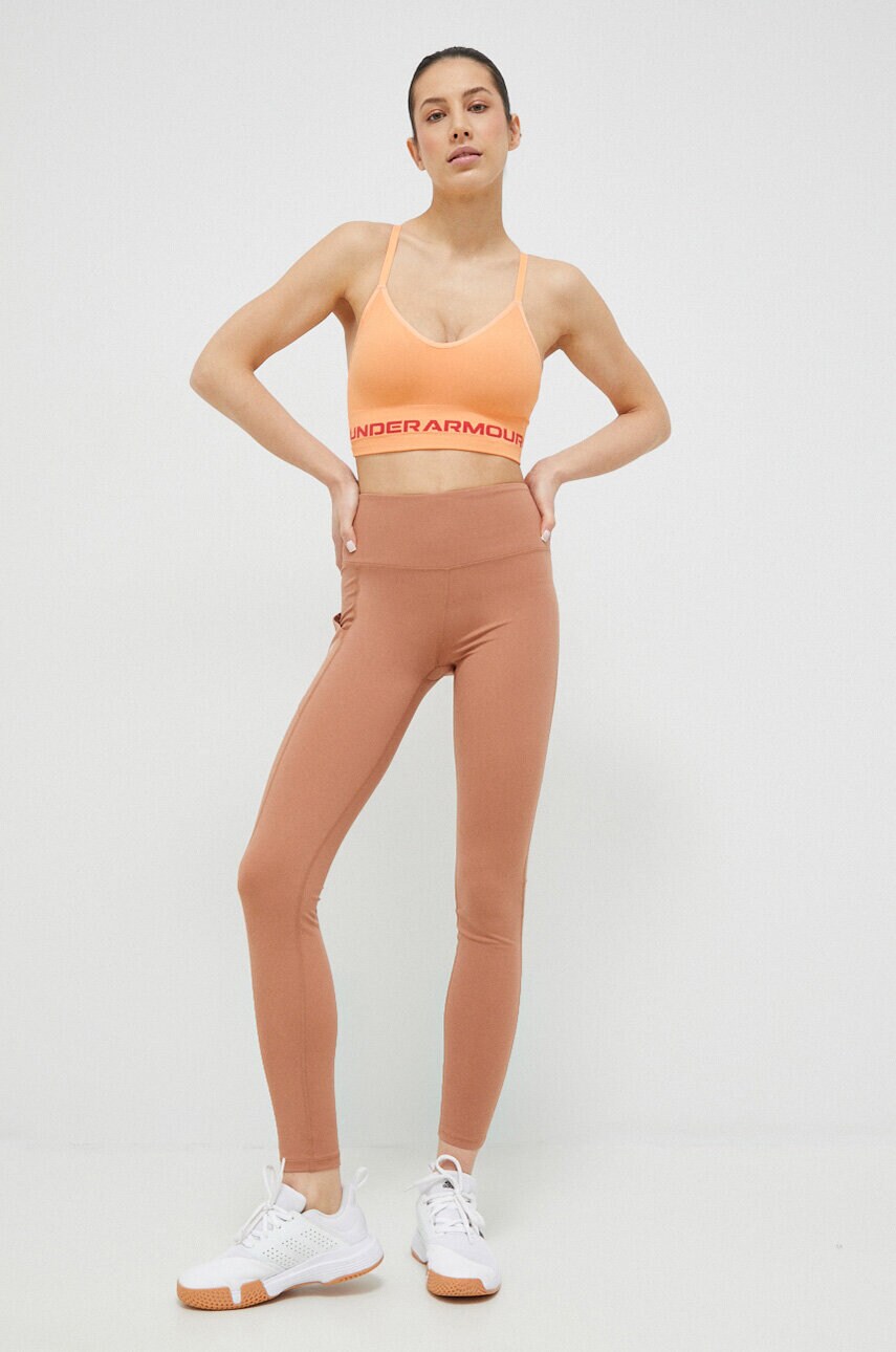 Легінси для тренувань Roxy Heart Into It x Mizuno колір коричневий однотонні