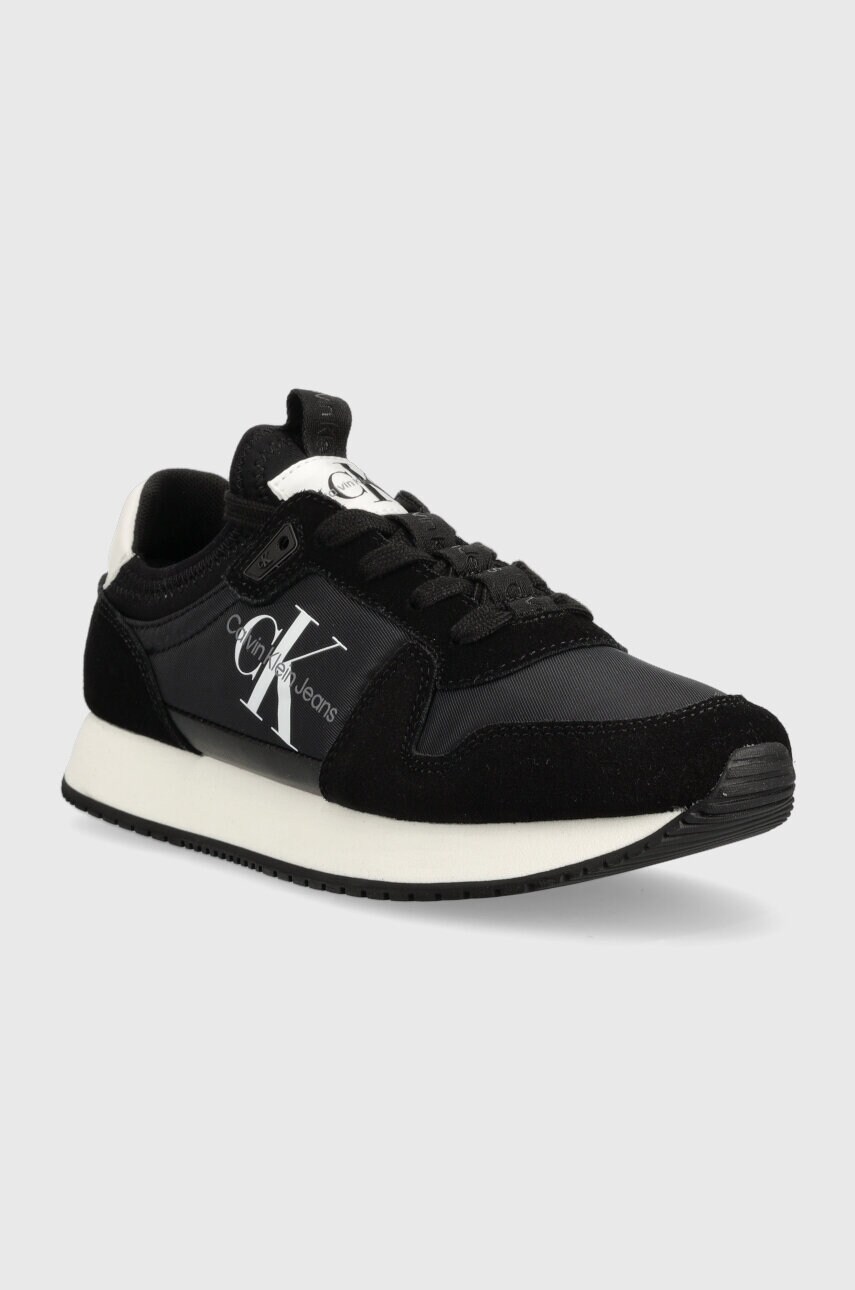 Кросівки Calvin Klein Jeans YW0YW00840 RUNNER SOCK LACEUP NY-LTH W колір чорний YW0YW00840