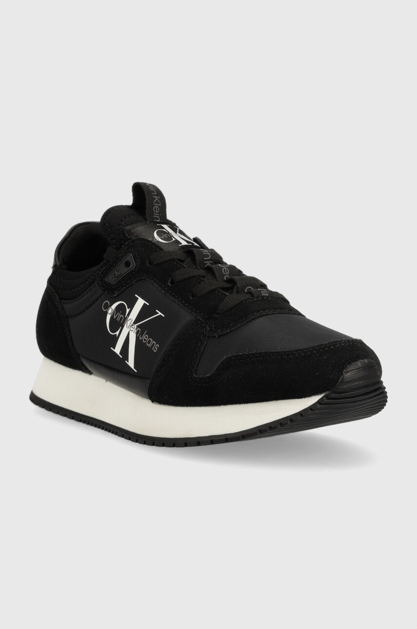 Кросівки Calvin Klein Jeans YW0YW00840 RUNNER SOCK LACEUP NY-LTH W колір чорний YW0YW00840