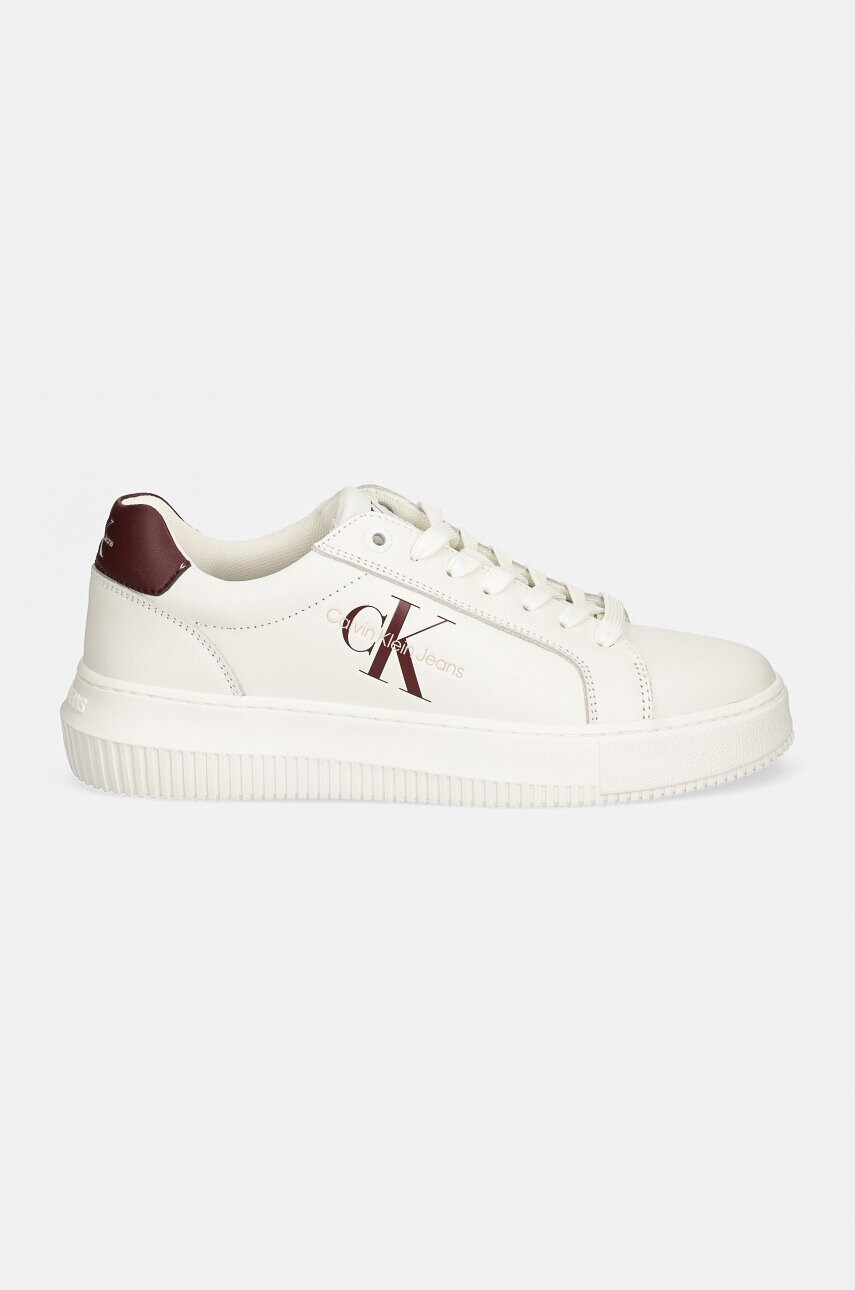 Шкіряні кросівки Calvin Klein Jeans YW0YW00823 CHUNKY CUPSOLE MONOLOGO W колір бордовий YW0YW00823