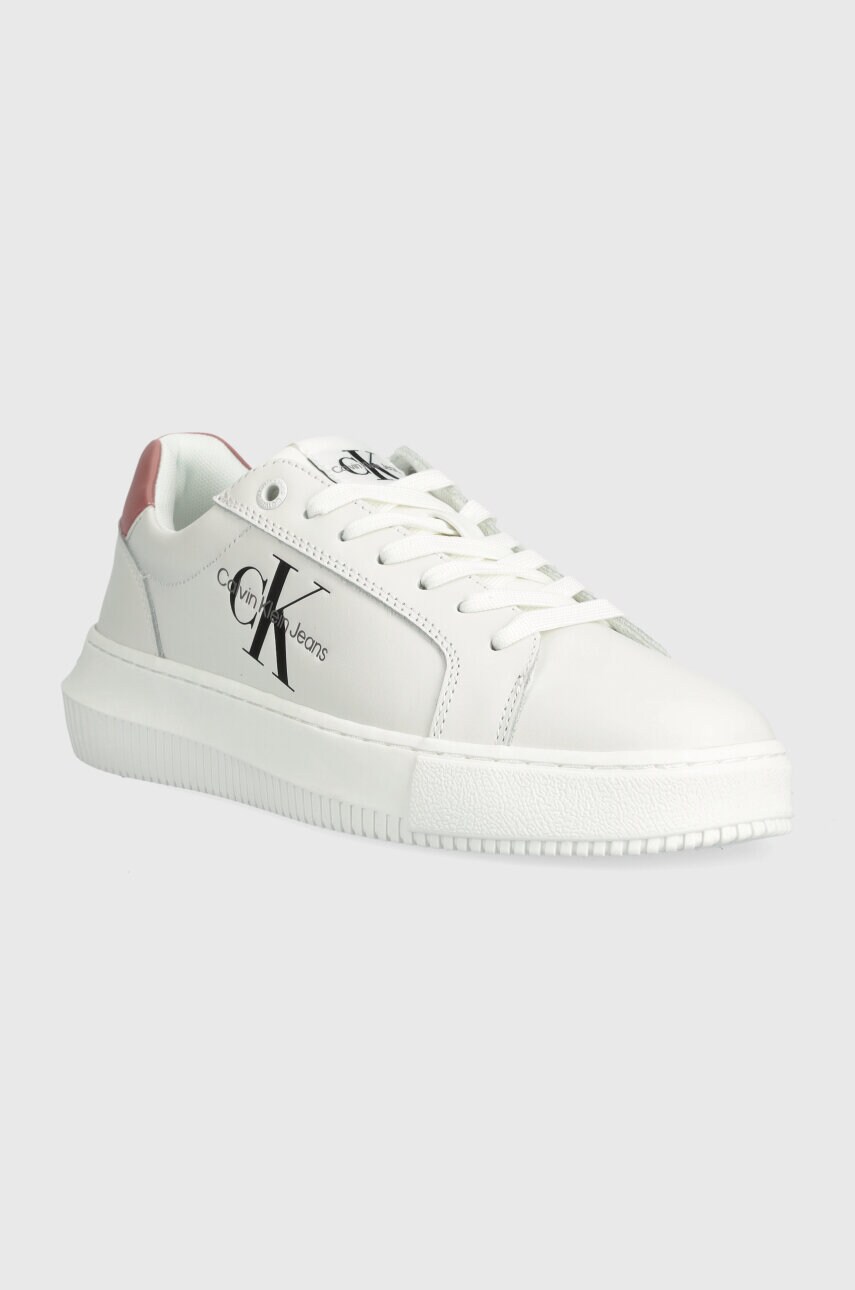 Шкіряні кросівки Calvin Klein Jeans YW0YW00823 CHUNKY CUPSOLE MONOLOGO W колір чорний