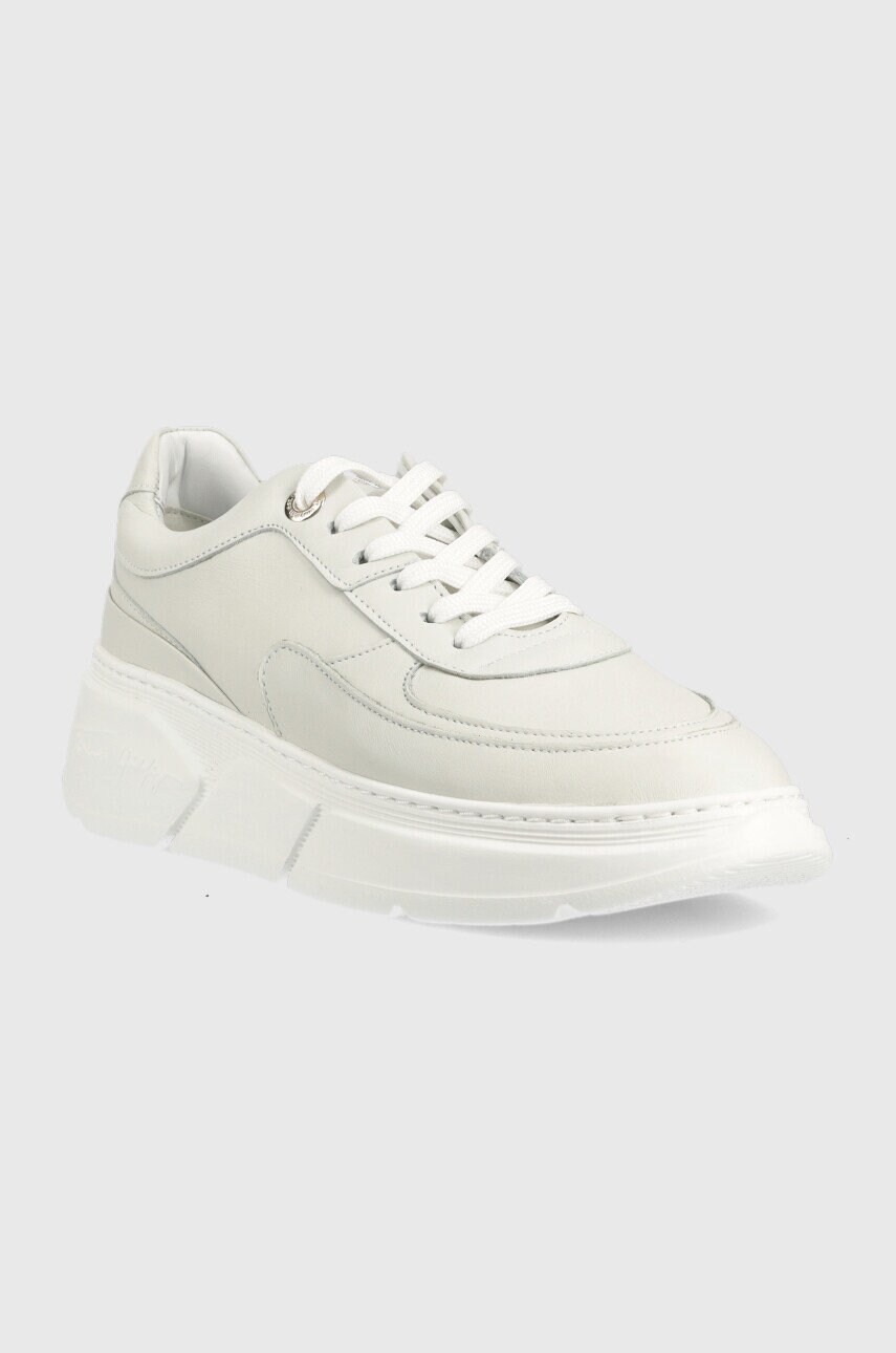 Шкіряні кросівки Tommy Hilfiger FW0FW06855 CHUNKY LEATHER SNEAKER колір сірий