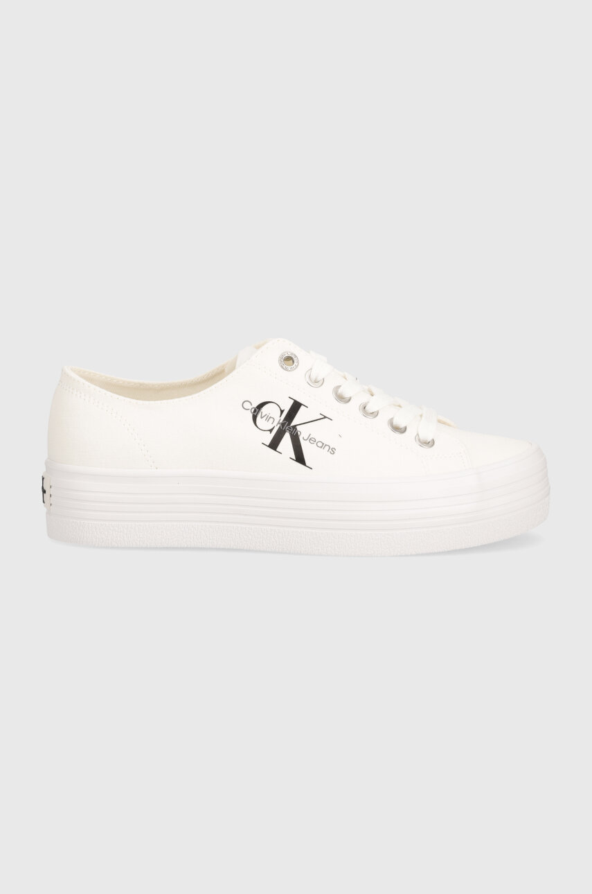 Кеди Calvin Klein Jeans VULC FLATFORM ESSENTIAL MONO жіночі колір білий YW0YW01030