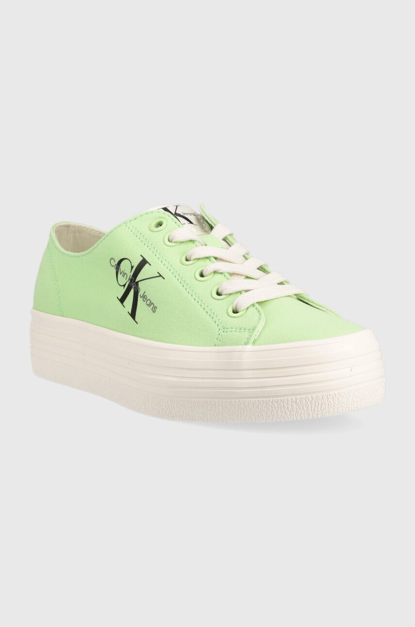 Кеди Calvin Klein Jeans VULC FLATFORM ESSENTIAL MONO жіночі колір зелений YW0YW01030