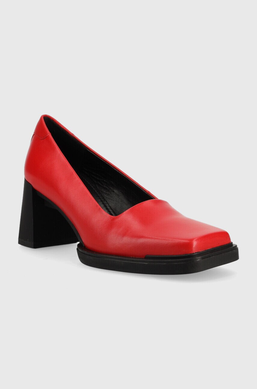 Шкіряні туфлі Vagabond Shoemakers EDWINA колір червоний каблук блок