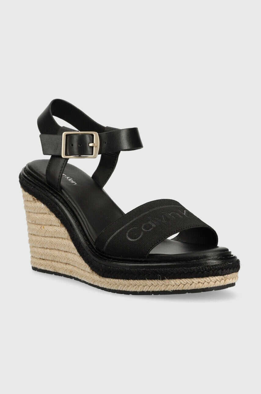 Сандалі Calvin Klein WEDGE 70HH - HE жіночі колір чорний на танкетці HW0HW01499