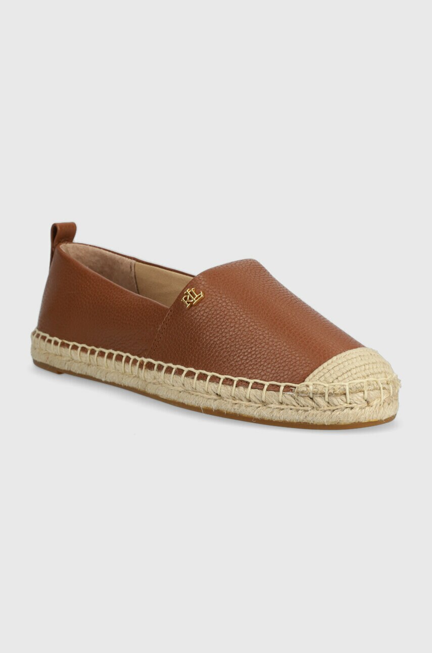 Шкіряні еспадрилі Lauren Ralph Lauren Cameryn IV колір коричневий 802905304002