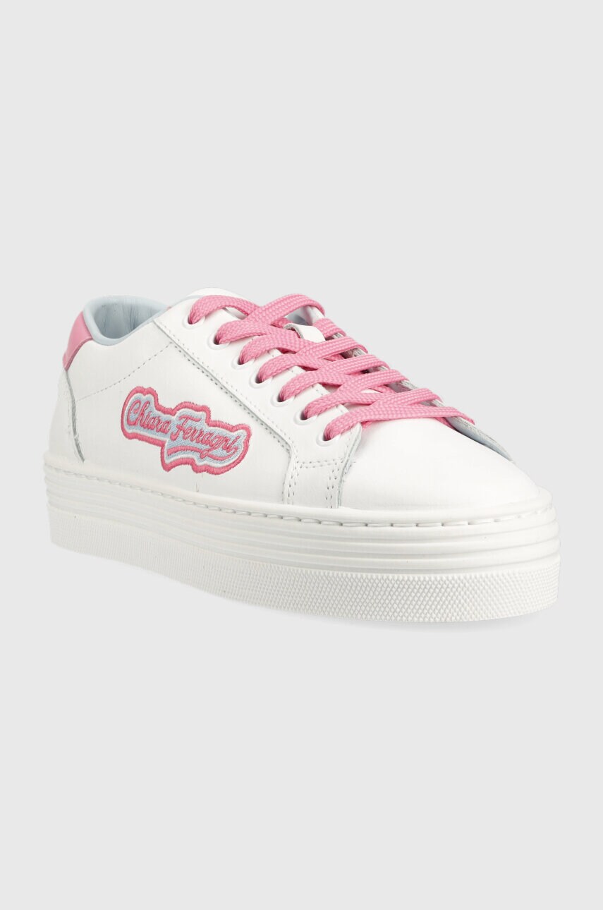 Шкіряні кросівки Chiara Ferragni Tennis Low колір білий CF TENNIS LOW